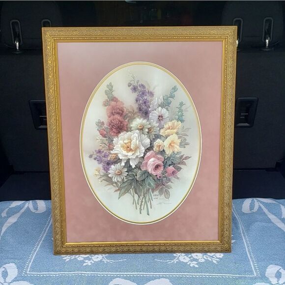 Signed Lena Liu "Summer Bouquet" Framed Print - Picture 2 of 9